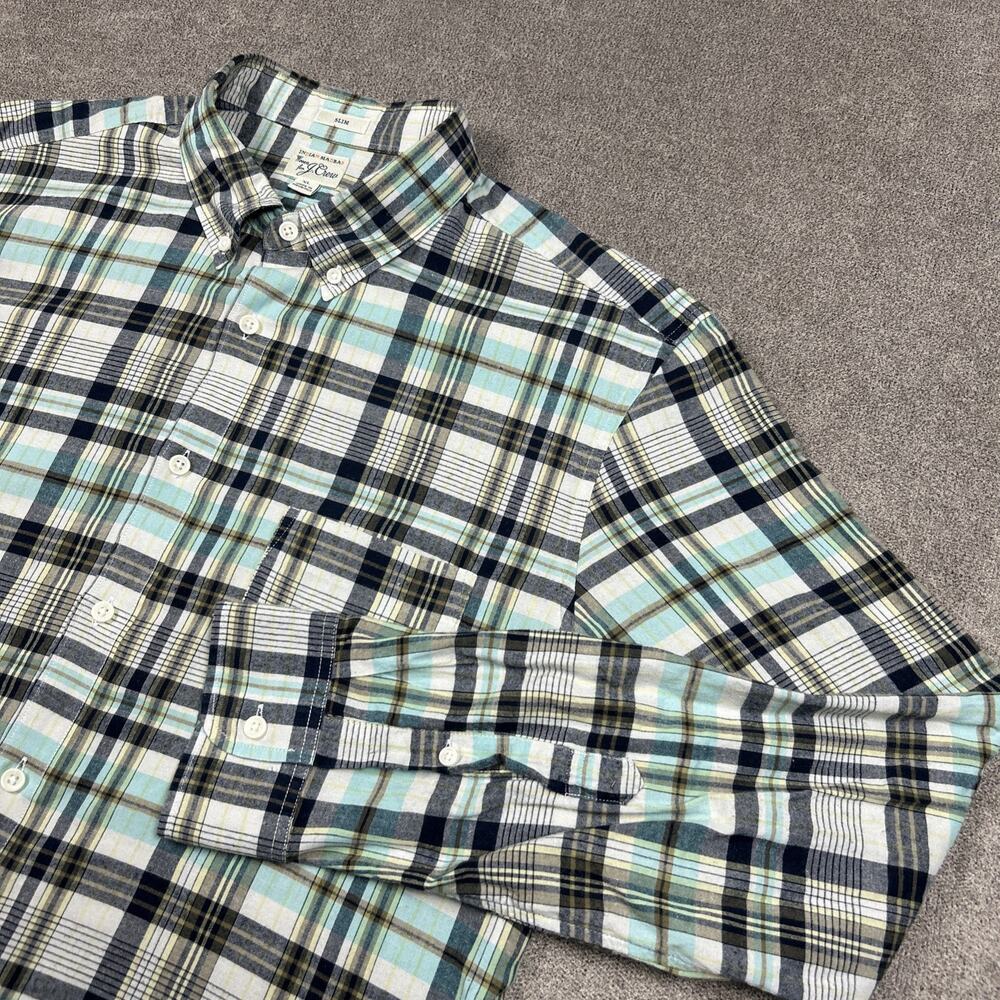J Crew Shirt Mens XL Slim Button Down Indian Madras Plaid Business Casual